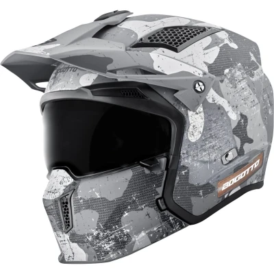 Afbeelding van Bogotto Radic Camo 22.06 Mat Wit Motorhelm Maat XS Helm