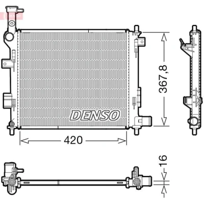 Afbeelding van DENSO DRM43005 Radiateur 420 388 16 KIA: Picanto II