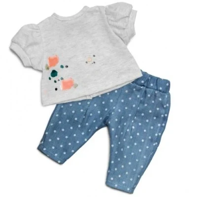 Afbeelding van Skrållan poppenkleding jeans en t shirt 36 cm