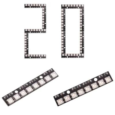 Afbeelding van GERUI 20 stuks WS2812 RGB 5050 Full Color LED modules geïntegreerde drivers 256 kleuren kleurdriver ontwikkelaarbord compatibel met Arduino en Raspberry