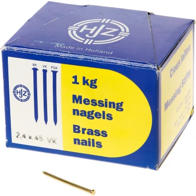 Afbeelding van Hjz Messing nagels verloren kop 2.4 x 45mm 1kg