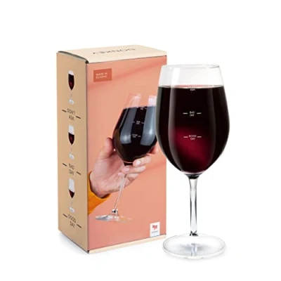 Afbeelding van Glass of Moods Wijnglas met afmetingen voor Good Day/Bad Day/Don&#039;t Ask