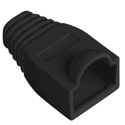 Afbeelding van Lanberg rubberen hoes voor RJ45 connector in zwarte kleur Pak van 100 stuks