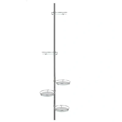 Afbeelding van Telescopisch bloemenrek (4 niveaus) telescopische standaard (verticaal) van metaal en glas, bloemenladder voor buiten, metalen bloementrap, plantenstandaard tuinplanten of balkon