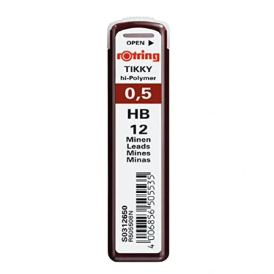 Afbeelding van rOtring Tikky 312650 Hi Polymeer HB loodvullingen 0,5 mm