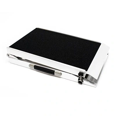 Afbeelding van WilTec oprijplaat voor honden, huisdieren, 1 x opvouwbaar, aluminium, antislip oppervlak, 122 38 cm, 115 kg