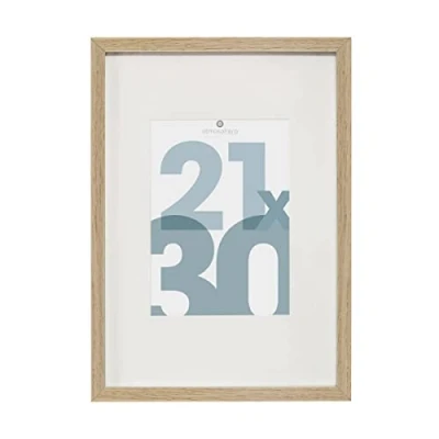 Afbeelding van Atmosphera Fotolijstje Manu met passe partout voor een foto van 21 x 30 cm naturel MDF/Glas Klassieker