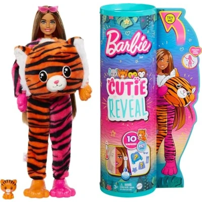 Image de Poupée Barbie Cutie Reveal Série Jungle avec tigre