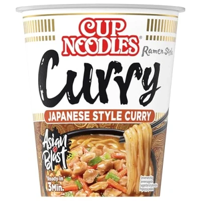 Afbeelding van Nissin Cup Noodles 8 stuks pittige currynoedels, Japanse stijl, kip, curry en groenten, snel bereid in een kopje, Aziatische levensmiddelen (8 x 63 g)