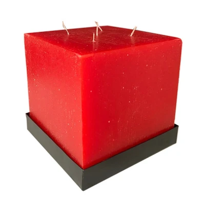 Afbeelding van Mammoetkaars rood vierkant 200/200/200 mm
