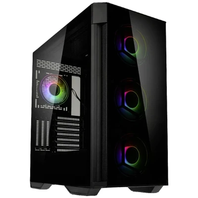 Afbeelding van Kolink Observatory Z ARGB Midi tower schwarz Behuizing, Gaming behuizing Zwart 4 voorgeïnstalleerde LED ventilators, Zijvenster, Stoffilter