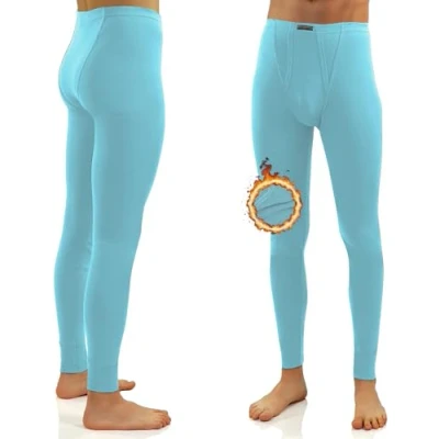 Afbeelding van Sesto Senso Lange thermische onderbroek voor heren, 100% katoen, warm, licht, functioneel ondergoed, basislaag, Blauw