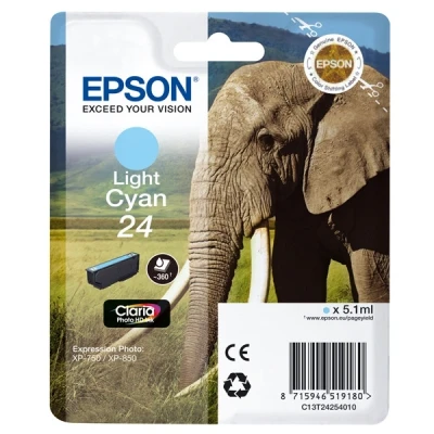 Image de Epson 24 5.1 ml cyan original blister cartouche d&#039;encre pour Expression Photo XP 55 750 760 850 860 950 960; Premium