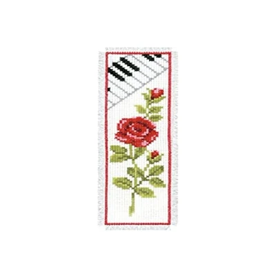 Afbeelding van Bladwijzer kit Roos met piano Vervaco PN 0003136