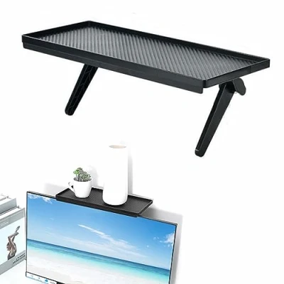 Afbeelding van DMFSHI Bovenste tv plank, rek voor opslag, montagebeugel tv, computer, kabelbox, luidspreker, afstandsbediening multimedia apparaten in streaming (zwart)