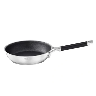 Image de RÖSLE Silence Pro ProResist Poêle à frire avec revêtement anti adhésif de qualité supérieure résistant aux rayures, poignée en silicone, 28 cm, acier inoxydable 18/10, passe l&#039;induction, au