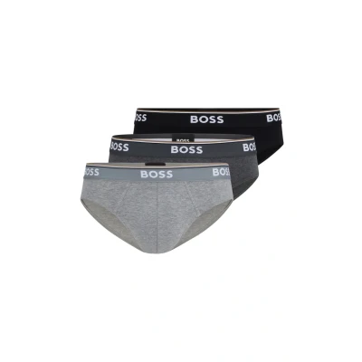 Afbeelding van HUGO BOSS heren Slip met logoband in 3 pack de kleur Zwart, maat: L