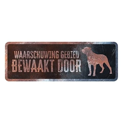Afbeelding van D&amp;d Home Waakbord Hond Waarschuwingsbord Rottweiler Nederlands 40x13x0,3cm Meerkleurig 1st