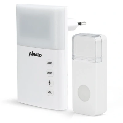 Afbeelding van Alecto ADB 19 Draadloze deurbel met flitslicht, wit White