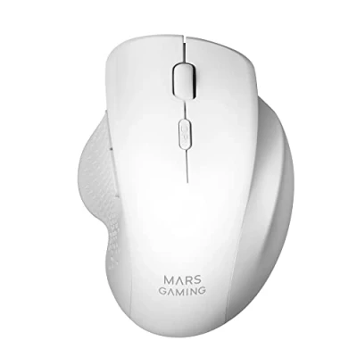 Image de MARS GAMING MMWERGO Souris ergonomique pour droitiers optique 6 boutons sans fil 2.4 GHz récepteur USB blanc