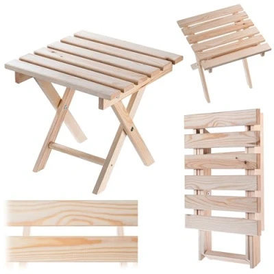 Afbeelding van KADAX kleine houten klaptafel voor balkon en tuin, opvouwbare balkontafel