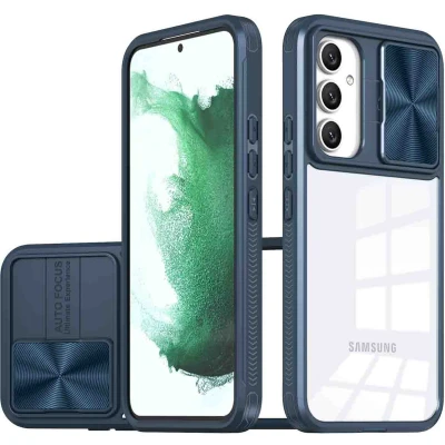 Afbeelding van iMoshion Hoesje Geschikt voor Samsung Galaxy A54 (5G) Camslider Backcover Donkerblauw