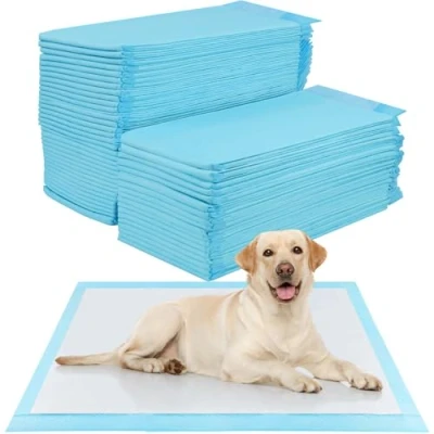 Afbeelding van YAMAIDUO Lot de 60 tapis d&#039;entraînement pour chiens et chiots, 90 x cm, anti fuite, design à 5 couches, avec surface séchage rapide