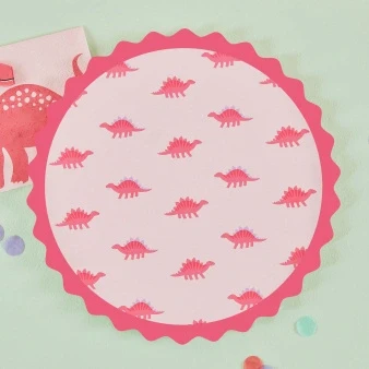 Afbeelding van Dinosaurus Pink Borden 25cm 8 stuks