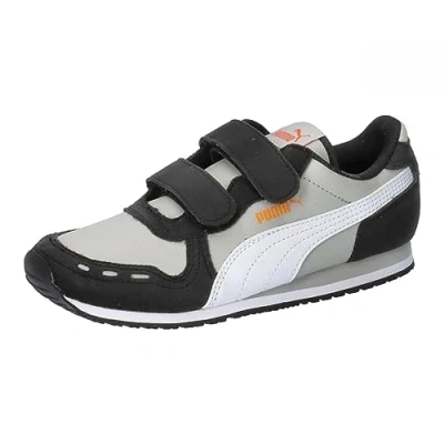 Afbeelding van Puma Cabana Racer 20 Unisex Sneakers laag voor kinderen, Maat: 28, Ash gray/white/black Imitatieleer/ textiel
