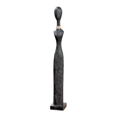 Afbeelding van Casablanca Groot fijn decoratief figuur dames XXL houten kleur zwart verjaardagscadeaudecoratie hoogte 86 cm