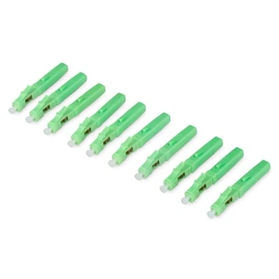 Image de DIGITUS Connecteur de réseau mode unique LC/APC (M) fibre optique 9 mm / 125 microns vert (pack 10)