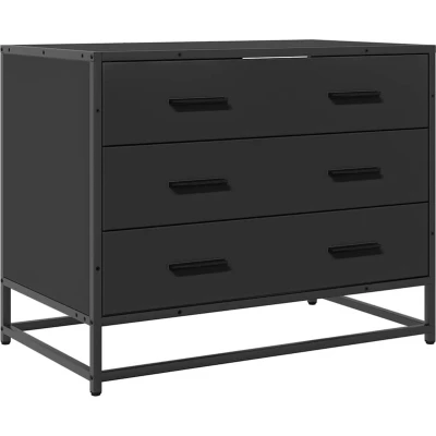 Afbeelding van vidaXL Ladekast 70x41x56 cm bewerkt hout zwart