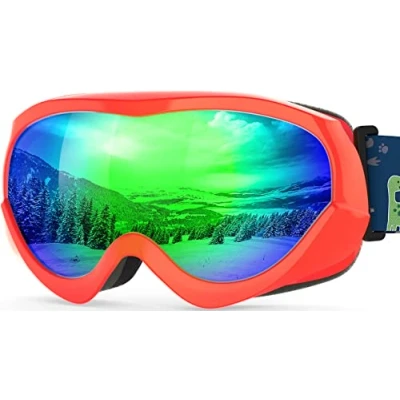 Afbeelding van OutdoorMaster Skibril compatibel met helmen, 100% UV bescherming, voor kinderen, jongens en meisjes, VLT 18%