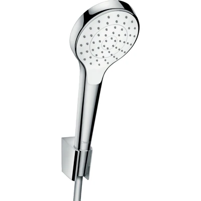 Afbeelding van hansgrohe Croma Select S 1jet / Porter&#039;S Badset 125 cm slang Chroom Wit diameter handdouche 110 mm