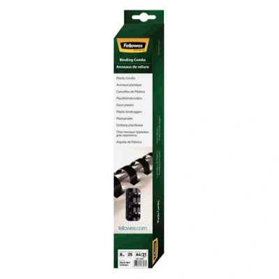 Image de Fellowes peigne de reliure 8 mm noir (25 pièces)