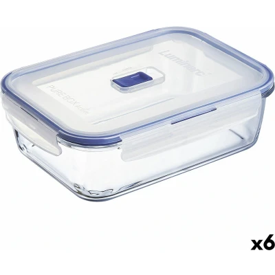Afbeelding van Hermetische Lunchtrommel Luminarc Pure Box Active 22 x 16 cm 1,97 l Tweekleurig Glas (6 Stuks)