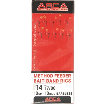 Afbeelding van Arca Method Feeder Bait Band Rig F1624 Barbless 10cm (10pcs) Maat : Haak 18 0.17mm
