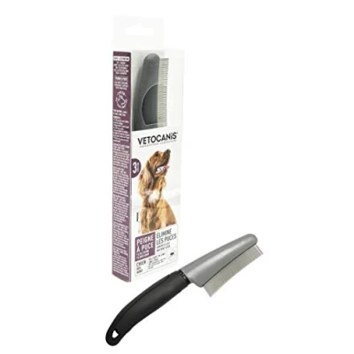 Afbeelding van vetocanis vlooienkam voor honden en katten . ergonomisch handvat. 22 cm