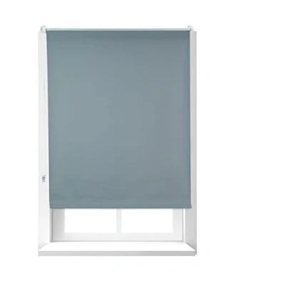 Afbeelding van Relaxdays rolgordijn verduisterend grijs thermo roljaloezie met klemmen 90x160cm