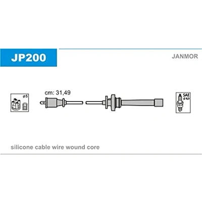 Afbeelding van JANMOR JP200 Bougiekabelset MITSUBISHI: Carisma Saloon, Space Star, Galant 6