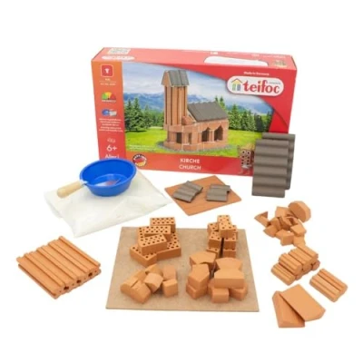 Afbeelding van Teifoc 4025 stenen bouwset, kerk, 70 delig, voor kinderen vanaf 6 jaar, educatief speelgoed
