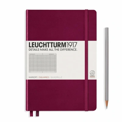 Afbeelding van Leuchtturm1917 A5 Medium Notitieboek Squared / Geruit Port Red