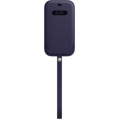 Afbeelding van Apple Leren sleeve met MagSafe voor iPhone 12 (Pro) Donkerpaars / Violet