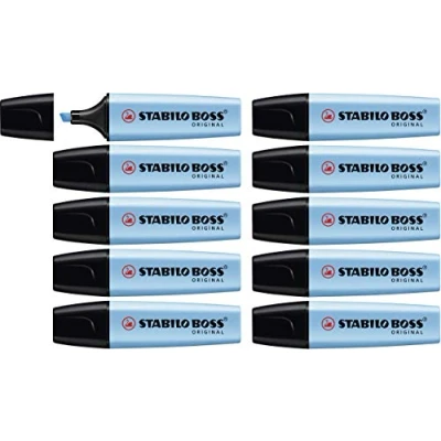 Image de STABILO Surligneur BOSS ORIGINAL Lot x 10 surligneurs fluo Bleu