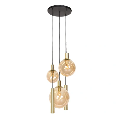Afbeelding van Steinhauer Hanglamp Bollique met Lichtkokers 5 Lichts Messing