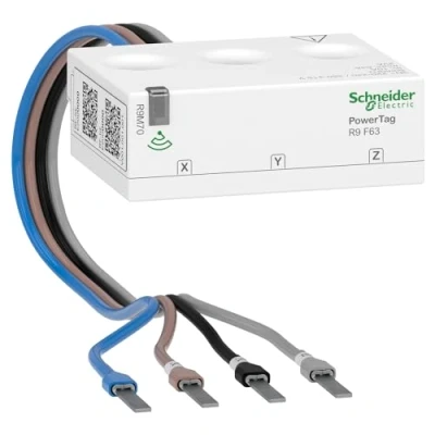 Afbeelding van Schneider Electric R9M70 PowerTag Resi9 F63 3P+N flexibele kabel, aansluiting op Wiser hub, stroomonderbreker Made in Germany