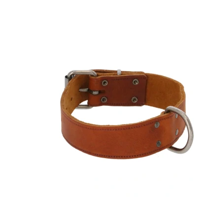 Afbeelding van Adori Halsband Vetleder Met Print Cognac Hondenhalsband 55x4.0 cm
