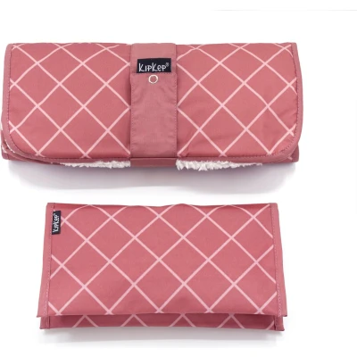 Afbeelding van KipKep Napper Combi Verschoningsset Dusty Clay mey Teddy verschoonmatje en luier etuitje wasbaar waterdicht gerecyclede materialen