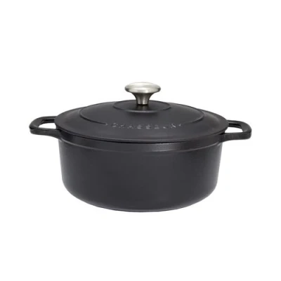 Image de Cocotte ronde en fonte émaillée 24cm noire sublime Chasseur puc472401