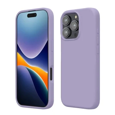 Afbeelding van kwmobile telefoonhoesje geschikt voor Apple iPhone 16 Pro Hoesje met siliconen coating Smartphone case in lavendel